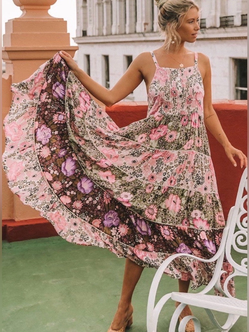 Spell & The Gypsy Desert Daisy Strappy Maxi Dress